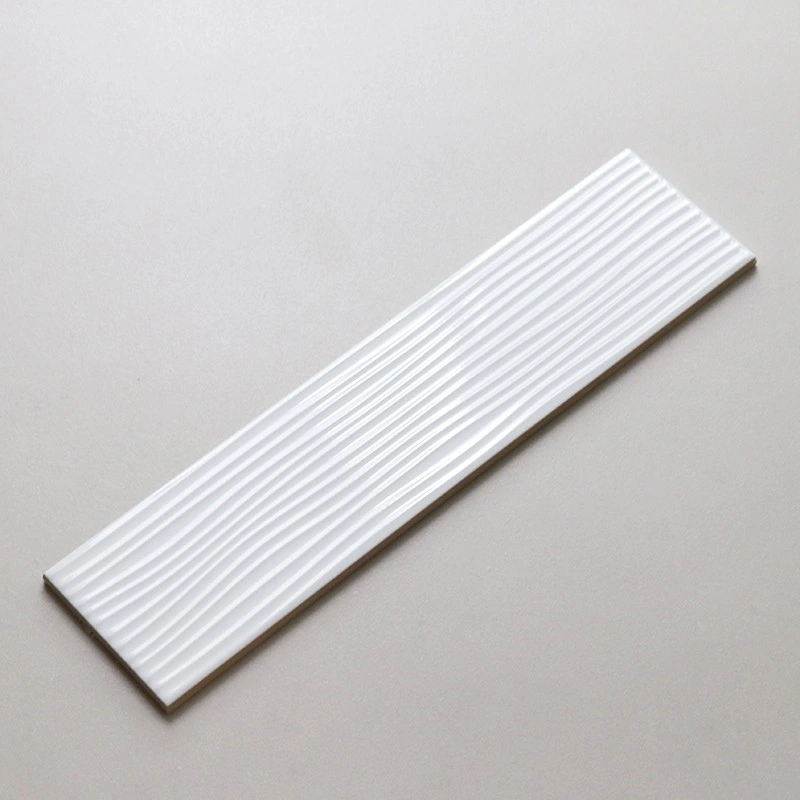 4X16 Inch 10X40cm White Bathroom Ceramic Wall Tiles