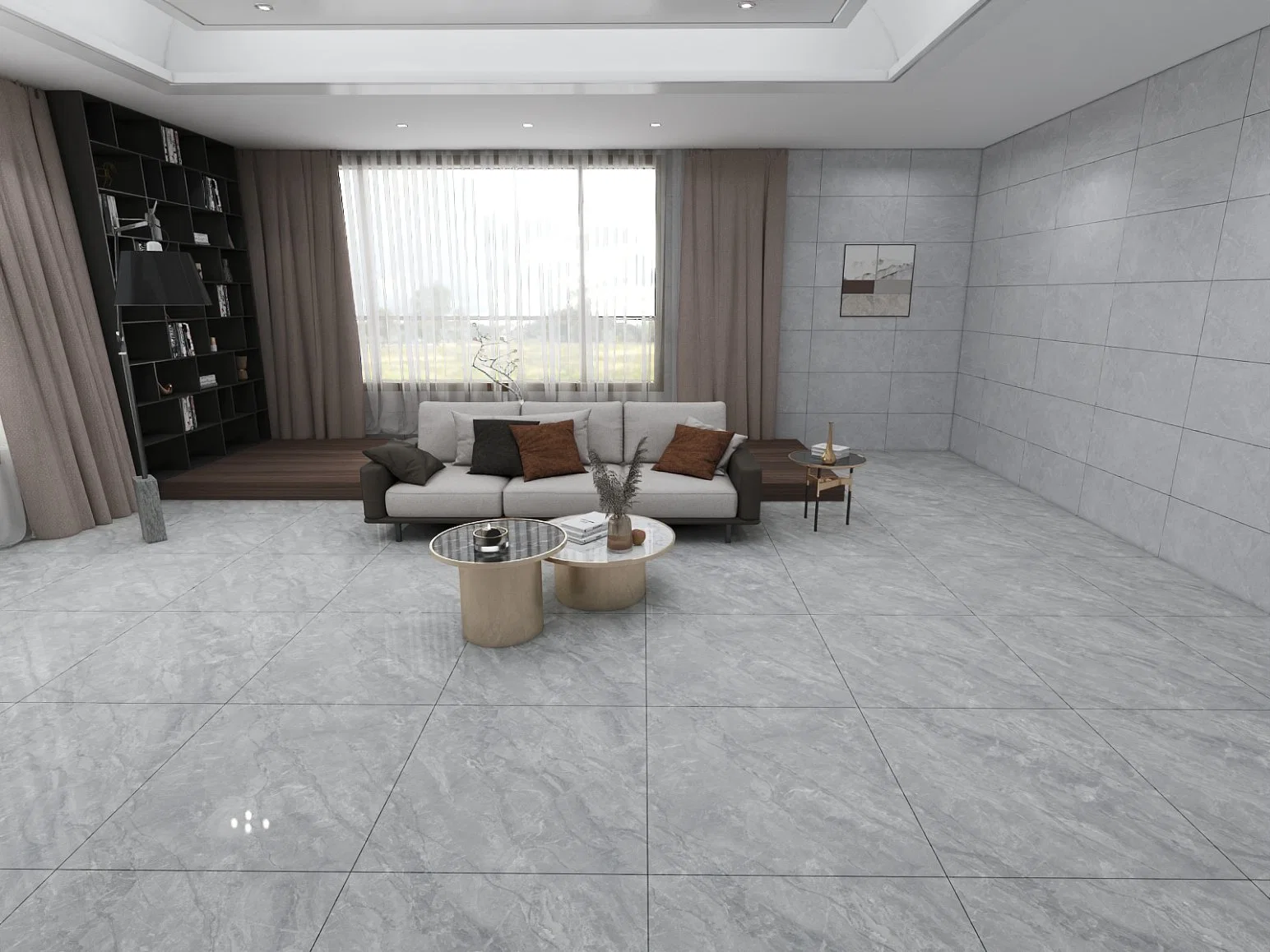 Glossy Floor Marble Tiles for Floor and Wall Glazed Porcelain Tiles Continuous Design