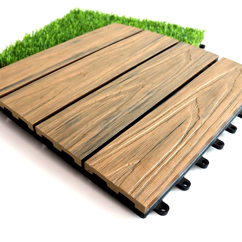 Outdoor WPC Decking Floor/WPC Interlocking Decking Tiles/Waterproof Interlocking Composite Decking