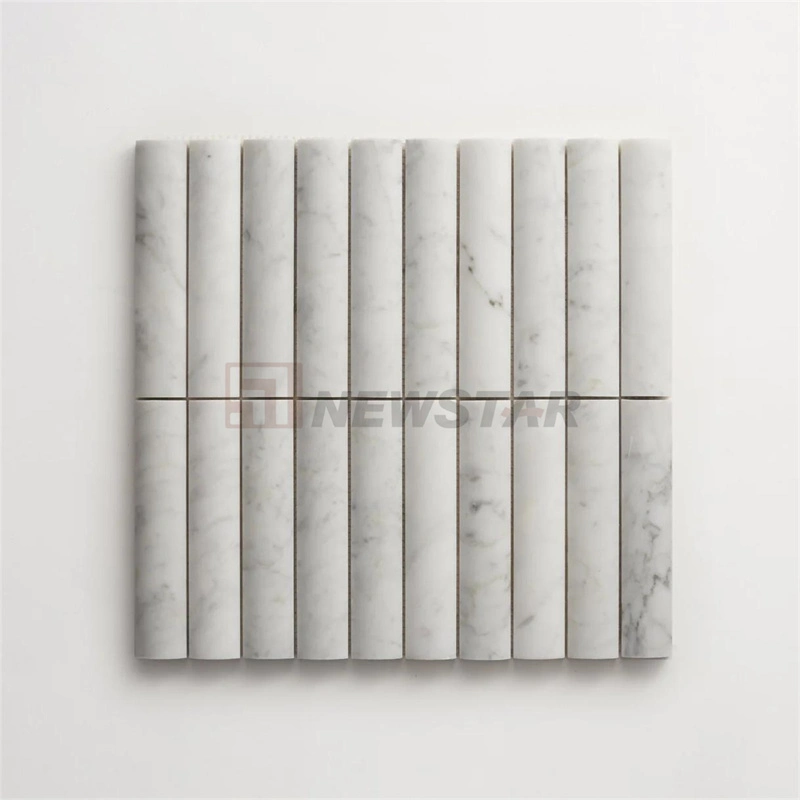 Living Room Bathroom Kitchen Flute Wall Tiles Fashion Decoration Curve Fluted Marble Tiles Mosaic Fluted Tile