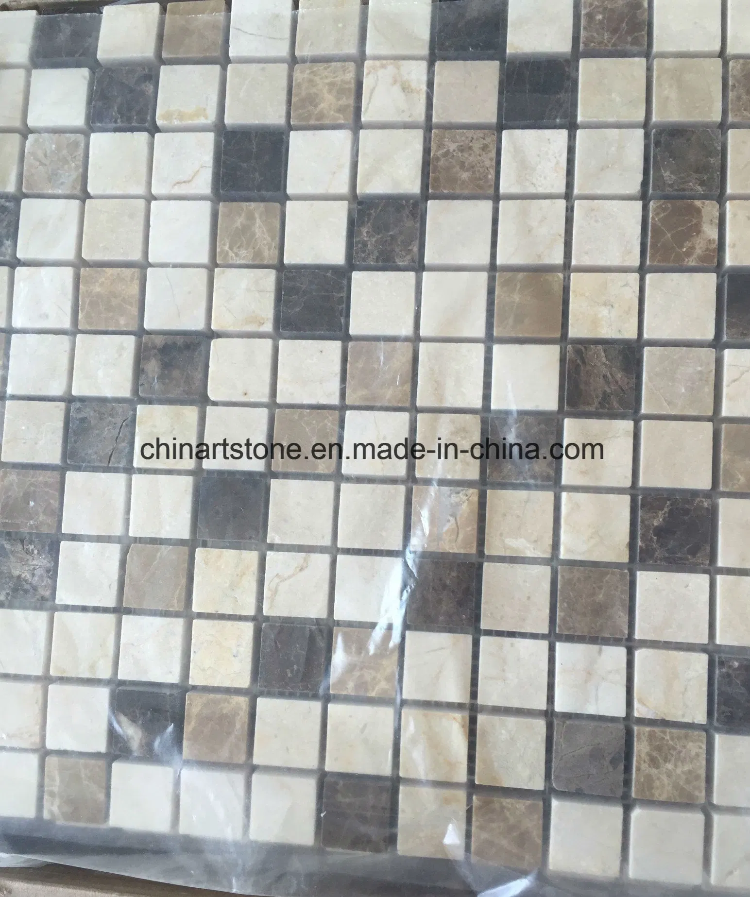 China White/Beige/Brown Marble Mosaic (lantern) for Wall Tile
