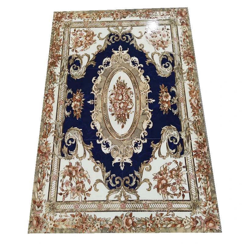 1200X1800mm Polished Golden Crystal Porcelain Flower Carpet Tile Gold Porcelain Tile