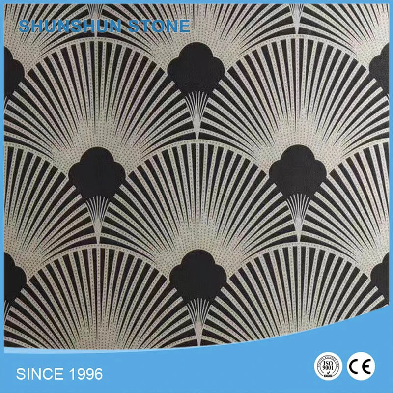 Polished Arabesque Lantern Carrara White Marble Mosaic Tile for Interior