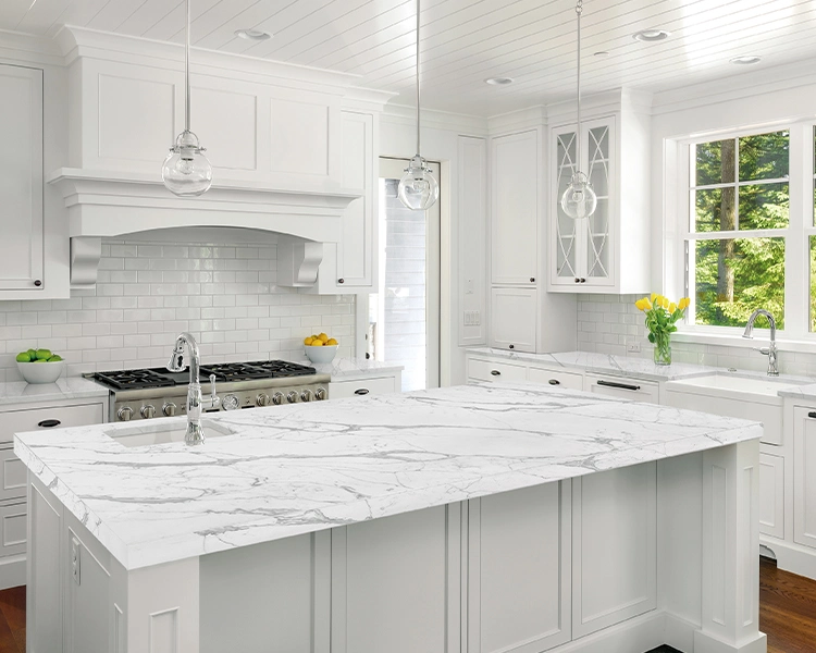 Modern Design Calacatta Quartz Countertops 20/ 30mm 5007 Delicato Crema Kitchen Tops Wall Tiles/Floor Tiles