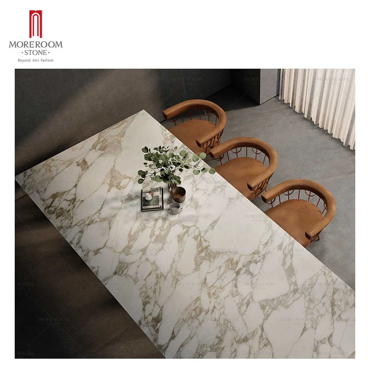 Calacatta Gold Marble Look 1600* 3200 6mm Porcelain Tile Sintered Stone for Healthy Countertop