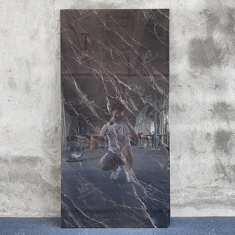 Black Polished Glazed 750X1500 Big Tile Marble Porcelain Tile