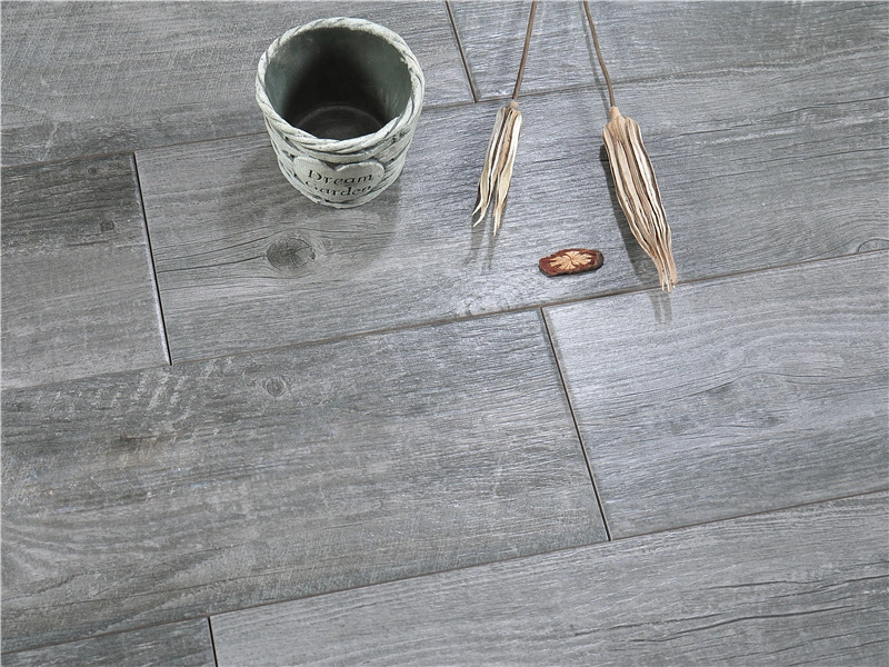 European Style Luxury Villa Natural Gray Wood Look Tile Bathroom