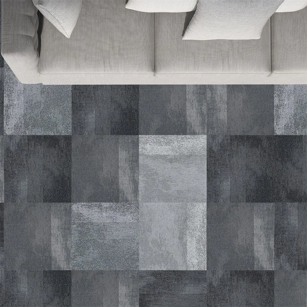 Heavy Duty Carpet Floor Tiles Light Grey Commercial Carpet Tile 50X50cm Carpet Tiles