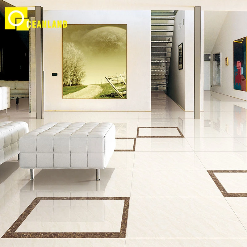 600X600 Foshan Yellow Polished Porcelain Interior Floor Tile