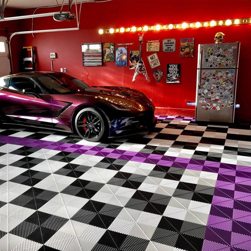 Anti Slip PP Interlocking Floor Tiles for Carwash / Mobile Garage Floor Tiles