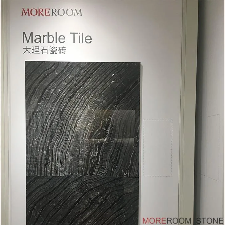 Foshan Glazed Vitrified Porcelain Tile Look Like Black Wooden Marble