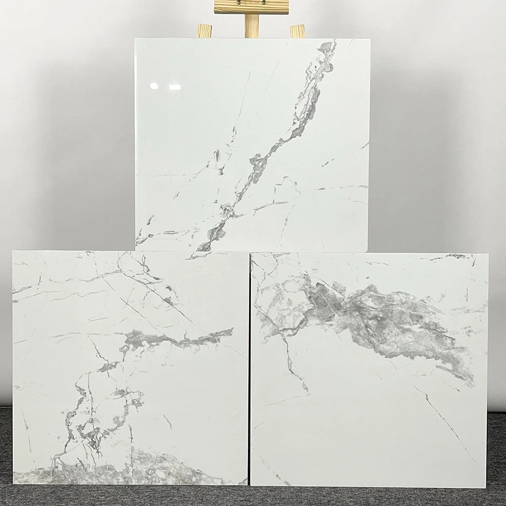 Foshan White Living Room Wall Polished Ceramic Floor Tile 600X600