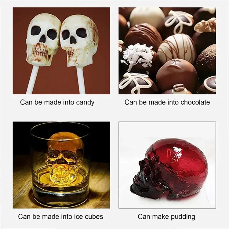 Ice Cube Mold 4 Cavity Silicone 3D Devil Head Ice Cube