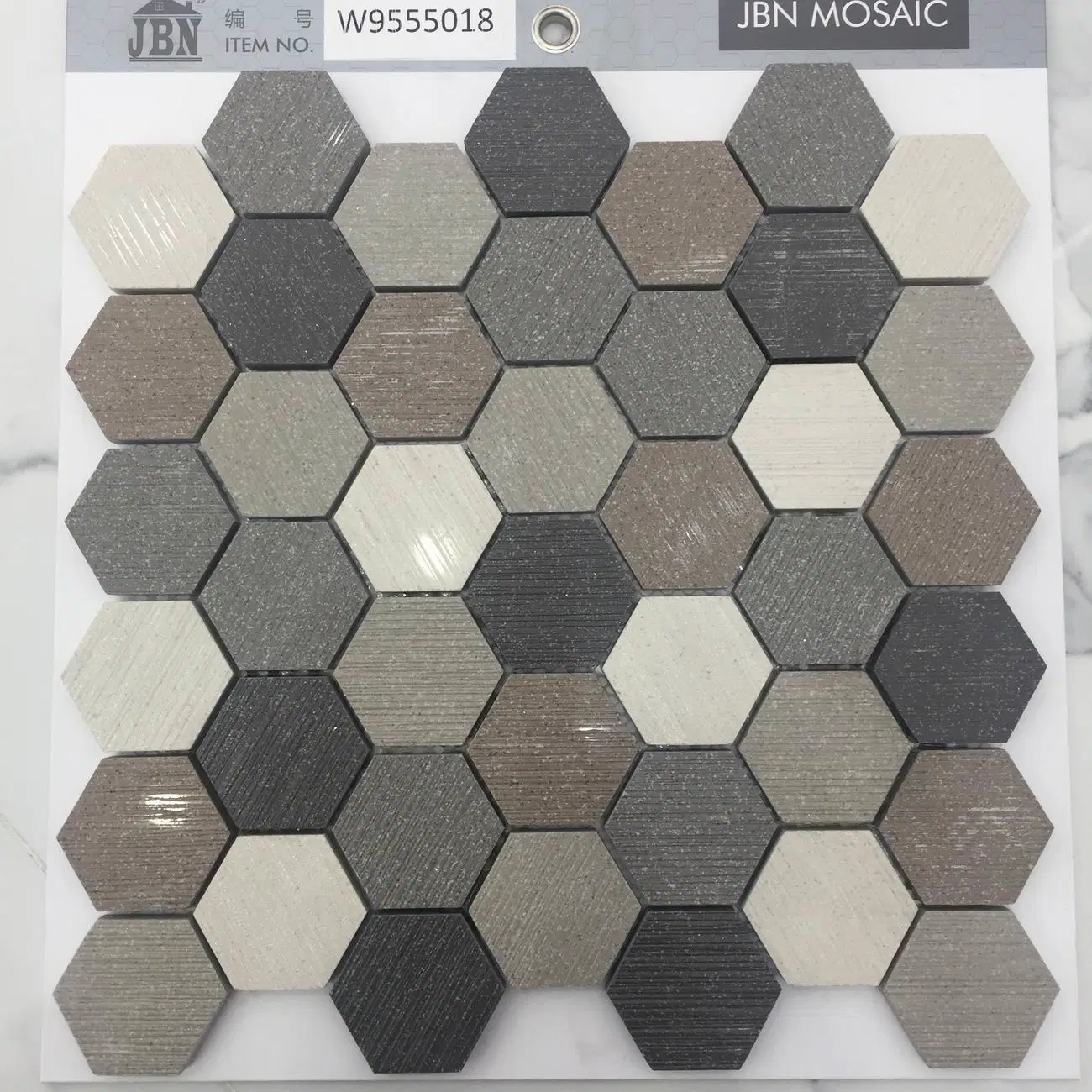 Random Color Pattern Hexagon Wall Tile Porcelain Mosaic (W9555018)