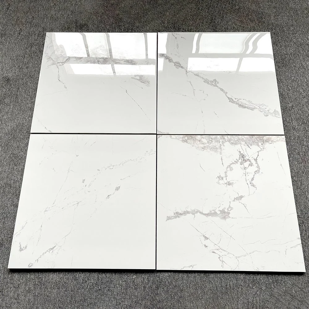 Foshan White Living Room Wall Polished Ceramic Floor Tile 600X600