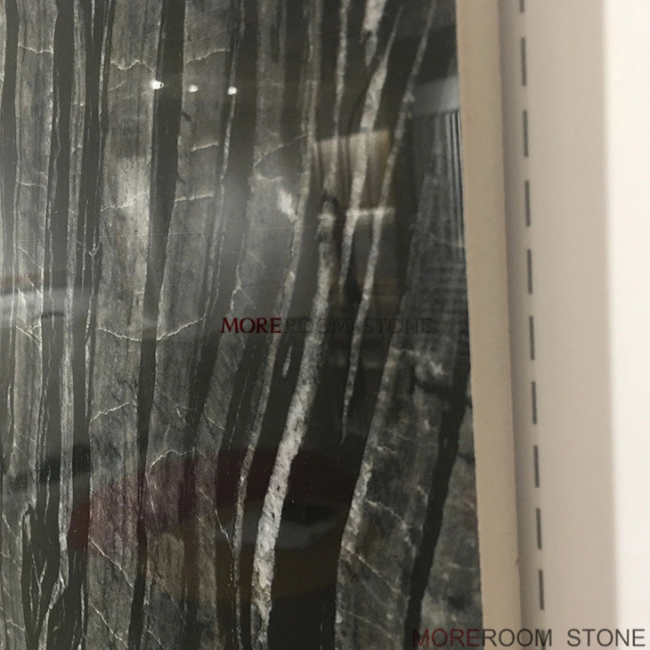 Foshan Glazed Vitrified Porcelain Tile Look Like Black Wooden Marble