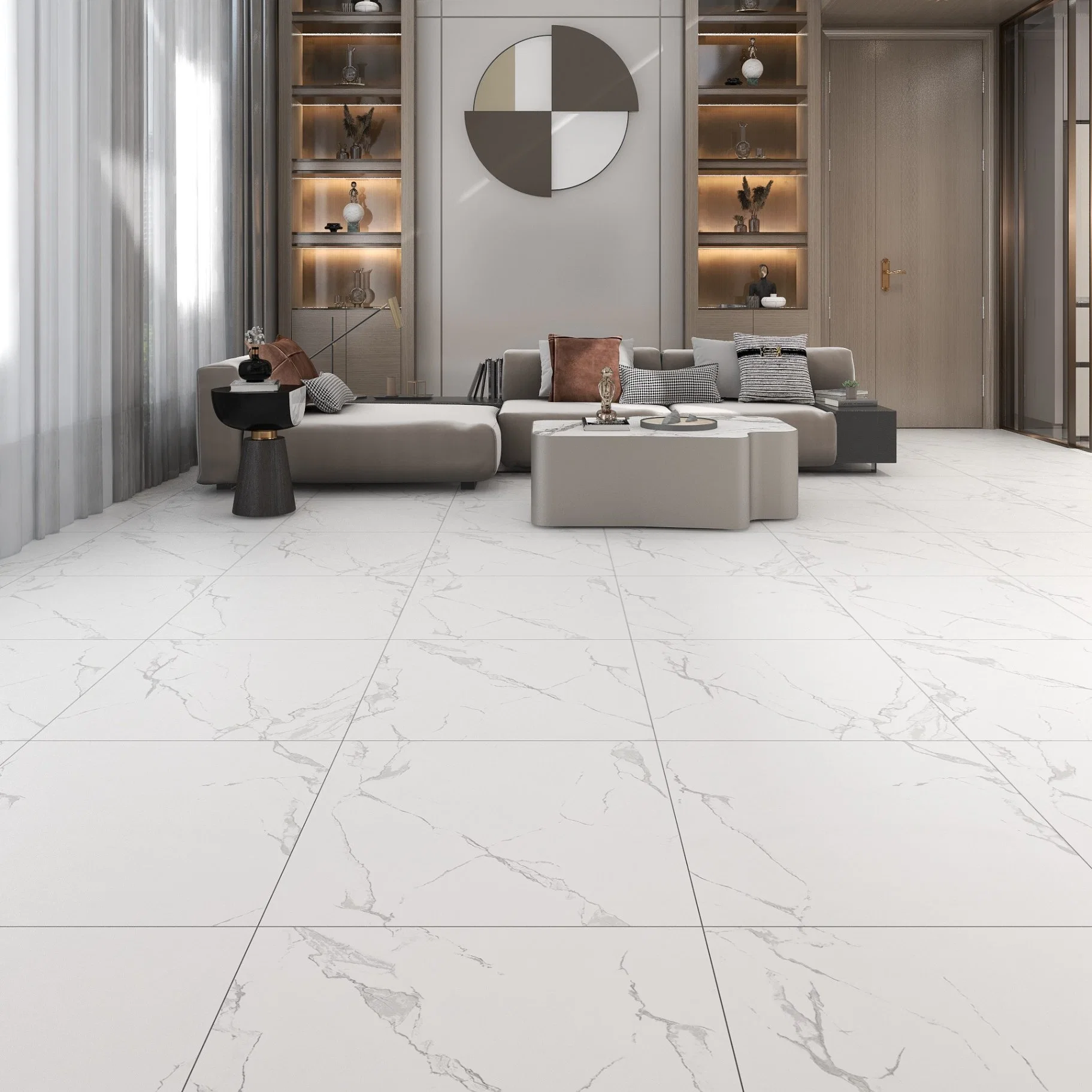 Foshan Living Room Porcelain Floor Tiles Non Slip White Marble Tile