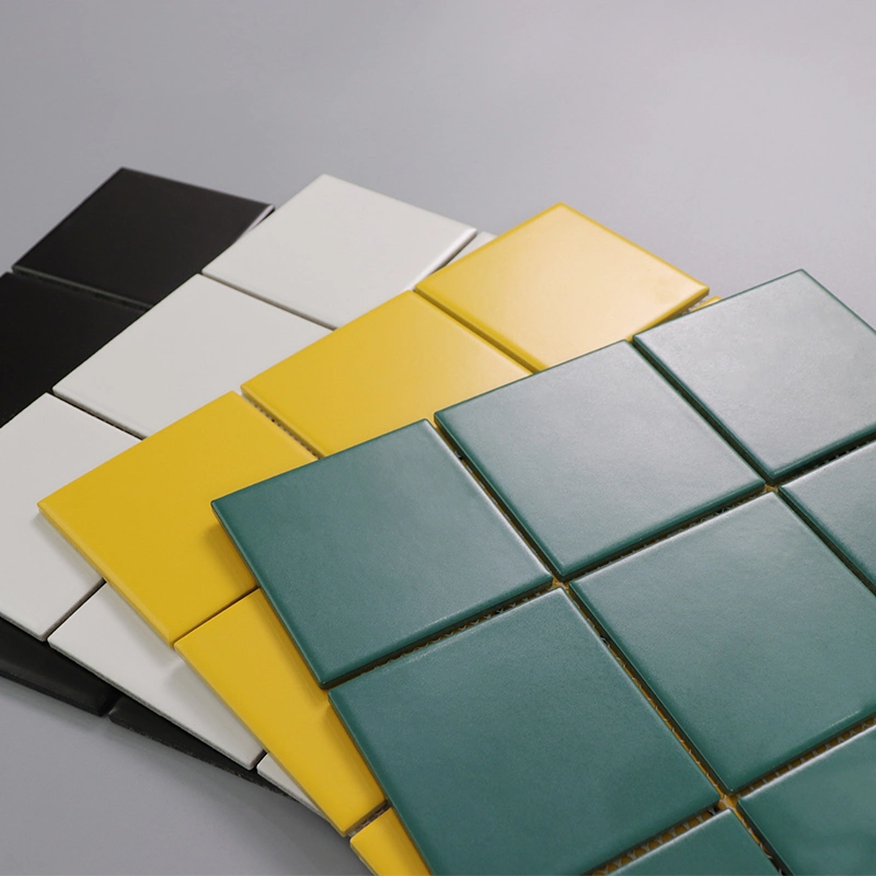 Nordic Style Solid Color Ceramic Mosaic Tiles Modern Simple Kitchen Bathroom Wall Tiles