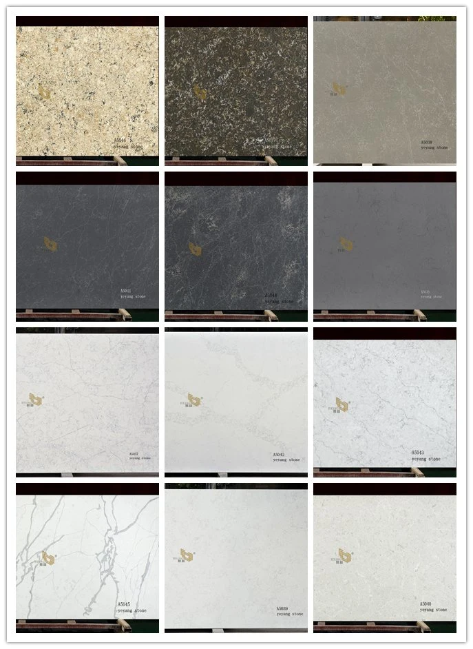 Quartz Slab Man-Made/Artifical Brown/Black Stone Tile Kitchen/Bathroom Countertops Engineered