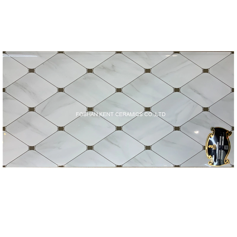 300*600mm White Color Diamond Rhombus Pattern Bathroom Decoration Ceramics Wall Tiles