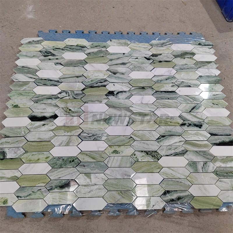 Green Marble Living Room Bathroom Tiles Walls and Floors Polished Marble Tile Mosaic Tile