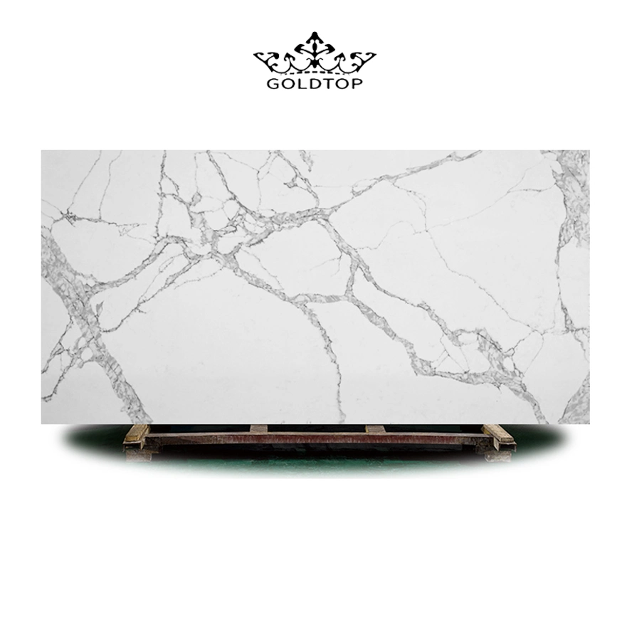 Goldtop 5043 Michelangelo Island Worktop Black Artificial Stone Slab Quartz Tiles Kitchen Countertop