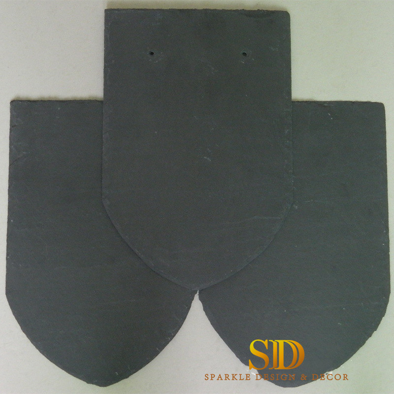 China Manufacturer Custom Made Natural Black Slate Roof Tiles for New House Roof Decor