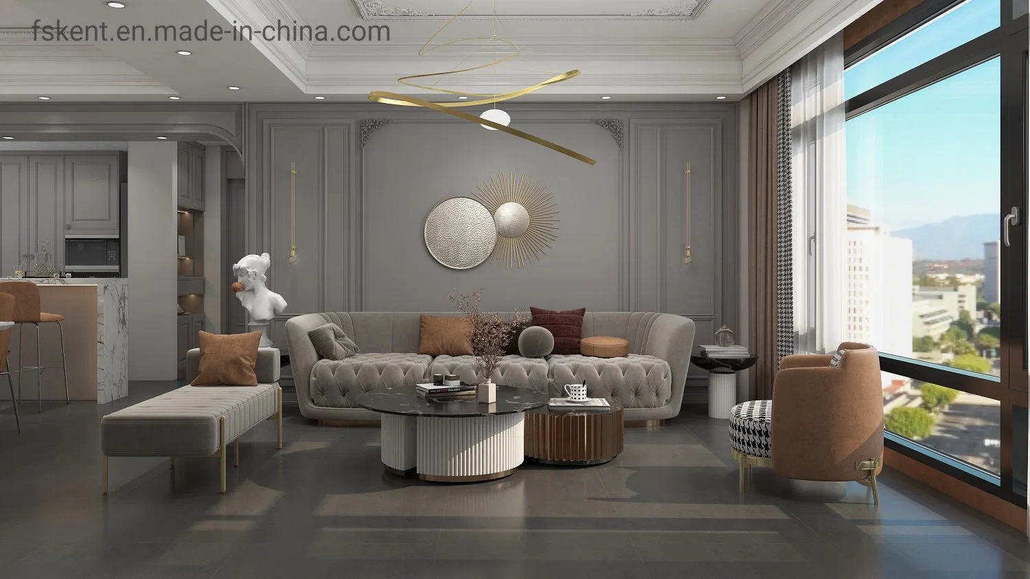 750*1500mm Fullbody Marble Tiles Matt Surface Glazed Ceramic Tiles in Dark Gray