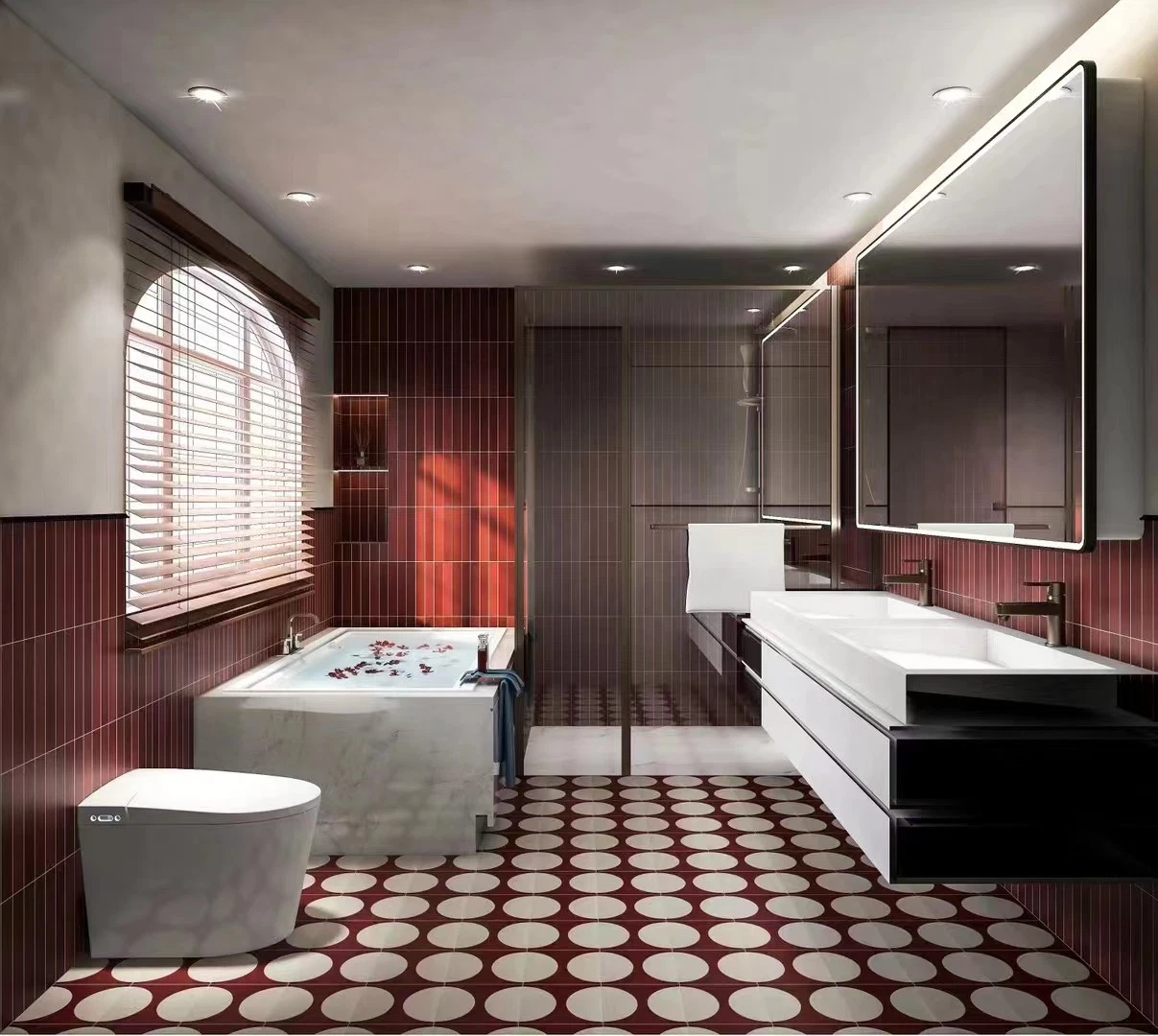 200X200foshan Polished Vitrified Marble Porcelain Ceramic Floor Bathroom Wall Tile