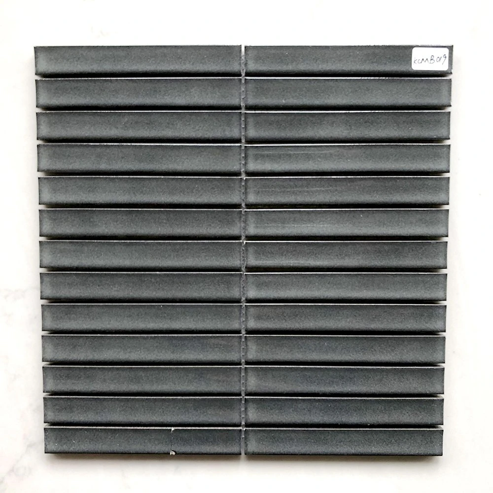 Black Stripe Porcelain Kitchen Mosaic Tiles Square Ceramic