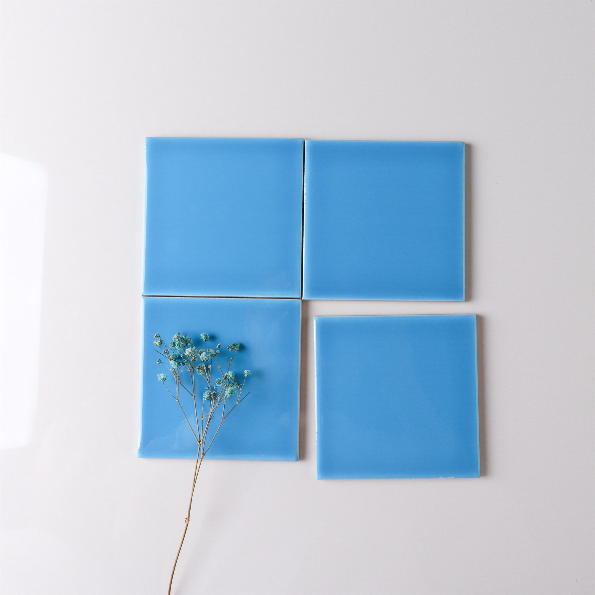 100X100mm Sky Blue Square Wall Tiles Kindergarten Decorative Wall Tiles/Commercial Tiles