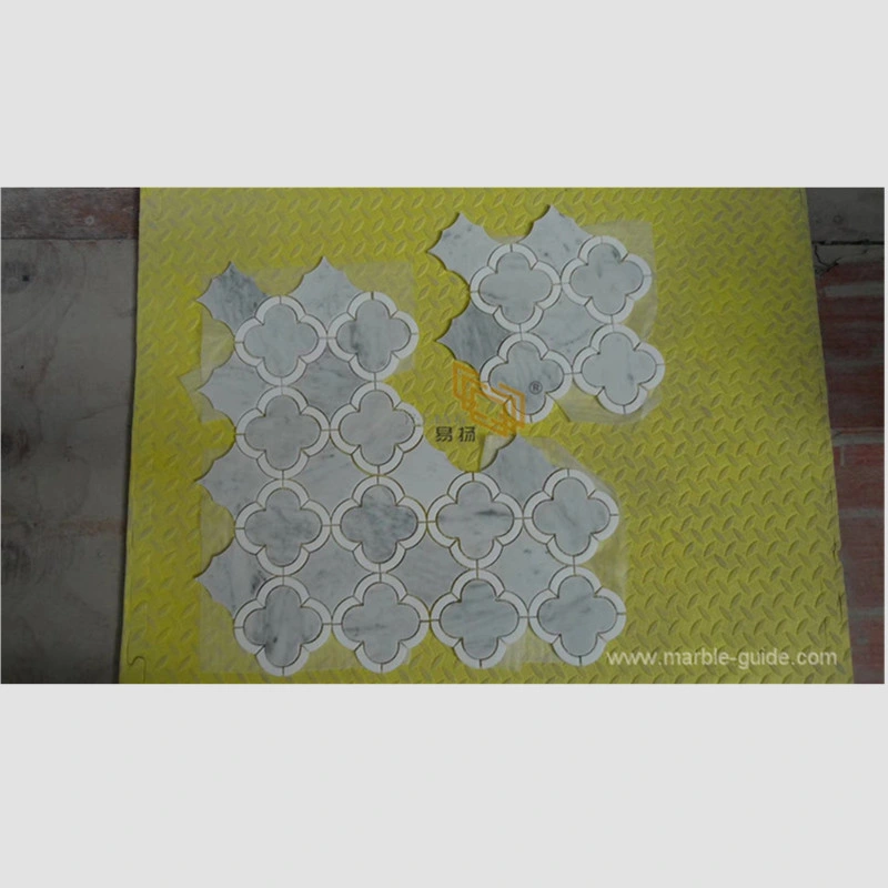 White and Gray Flower Marble Mosaic Tile for Bathroom Floor/Kitchen Backsplash/Decoration
