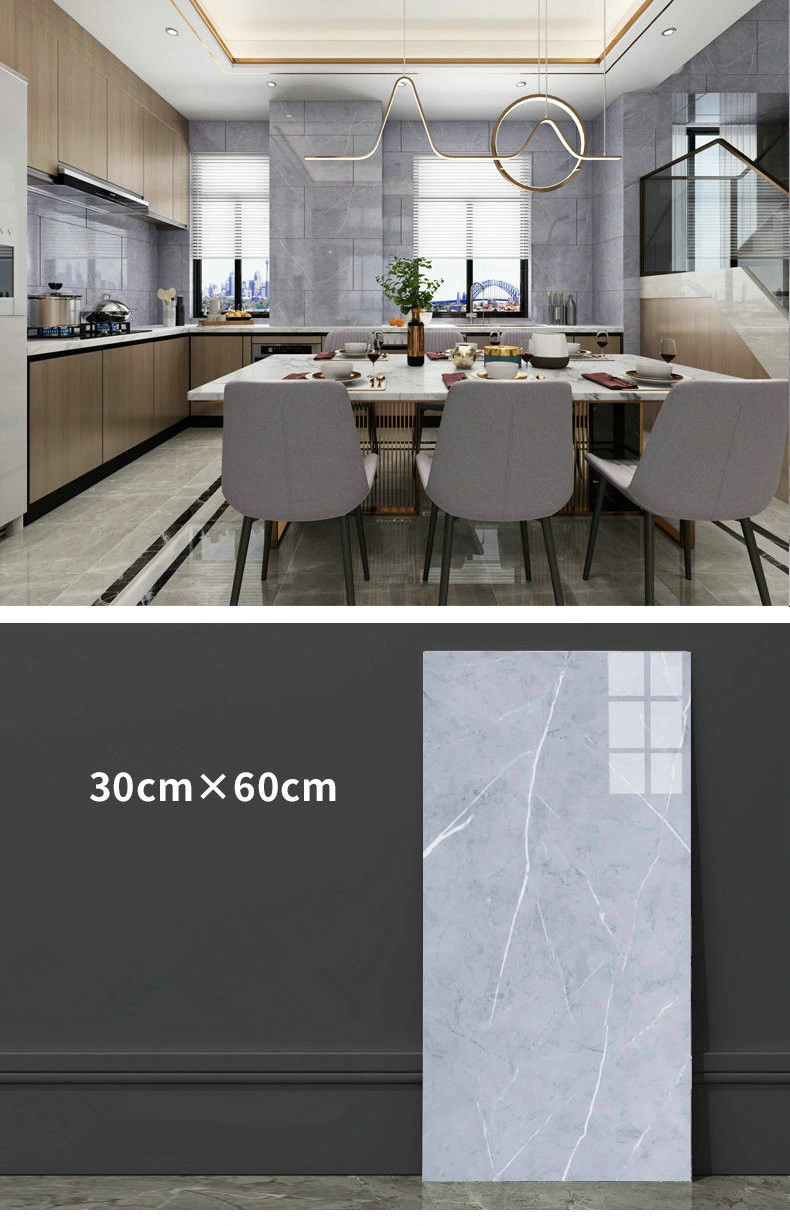 300X600mm Floor Tile Grey Marble Vinyl Flooring Self Adhesive Waterproof Tile Stickers Thicker