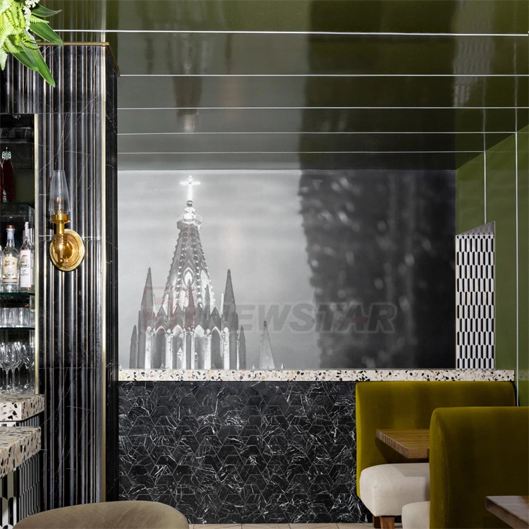 Newstar Cladding Interior Wall Fluted Marble Tile Round Edge Travertine Marble Fluted Wall Bathroom Tiles