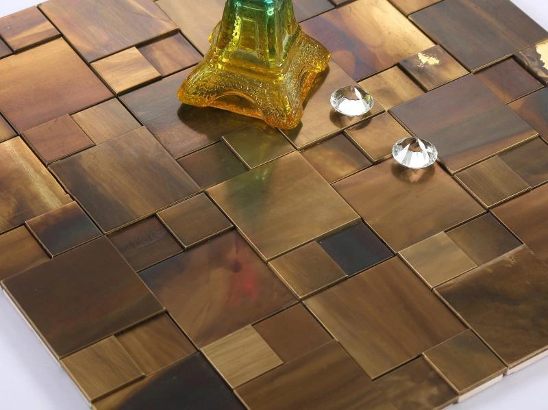 Bronze Style Antique Copper Mosaic Tile Metal Art Mosaic Wall Tiles for Backsplash
