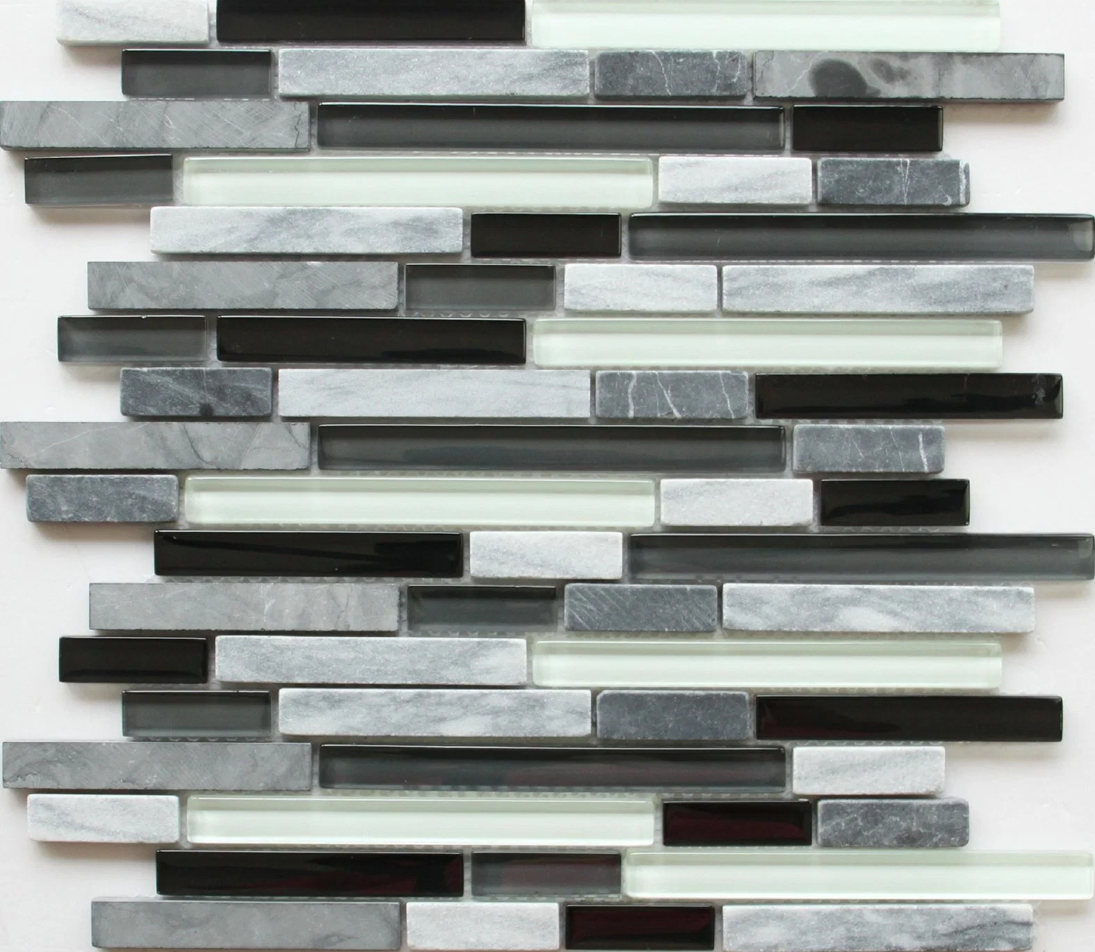 Cheap Price Travertine Mosaic Wall Tile Blending Mixing Color Glass Mosaic Tile