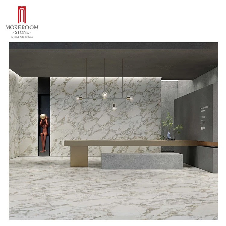 Calacatta Gold Marble Look 1600* 3200 6mm Porcelain Tile Sintered Stone for Healthy Countertop