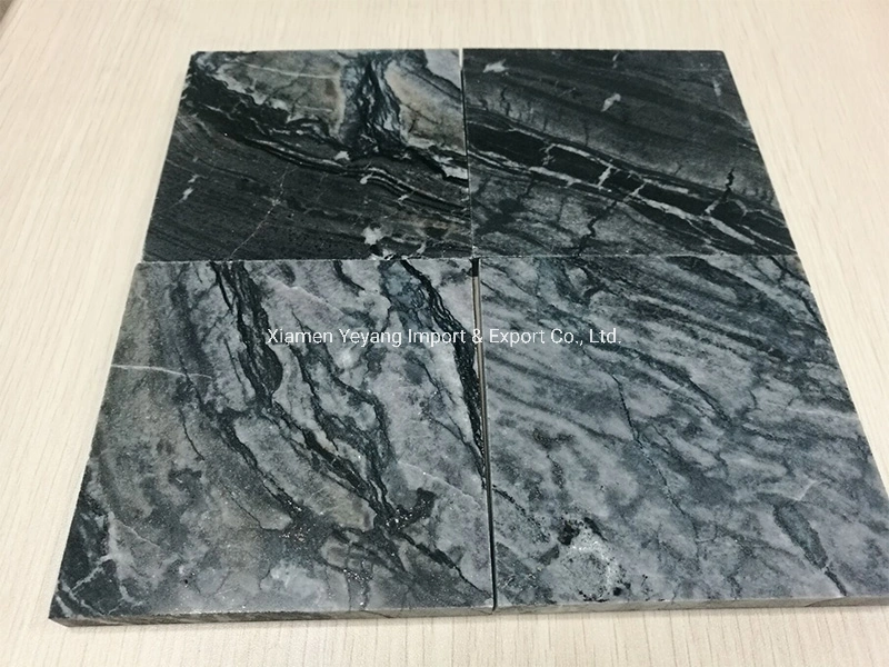Black Wood Vein Marble Slabs Floor Wall Tile Table White/Brown/Grey/Wood
