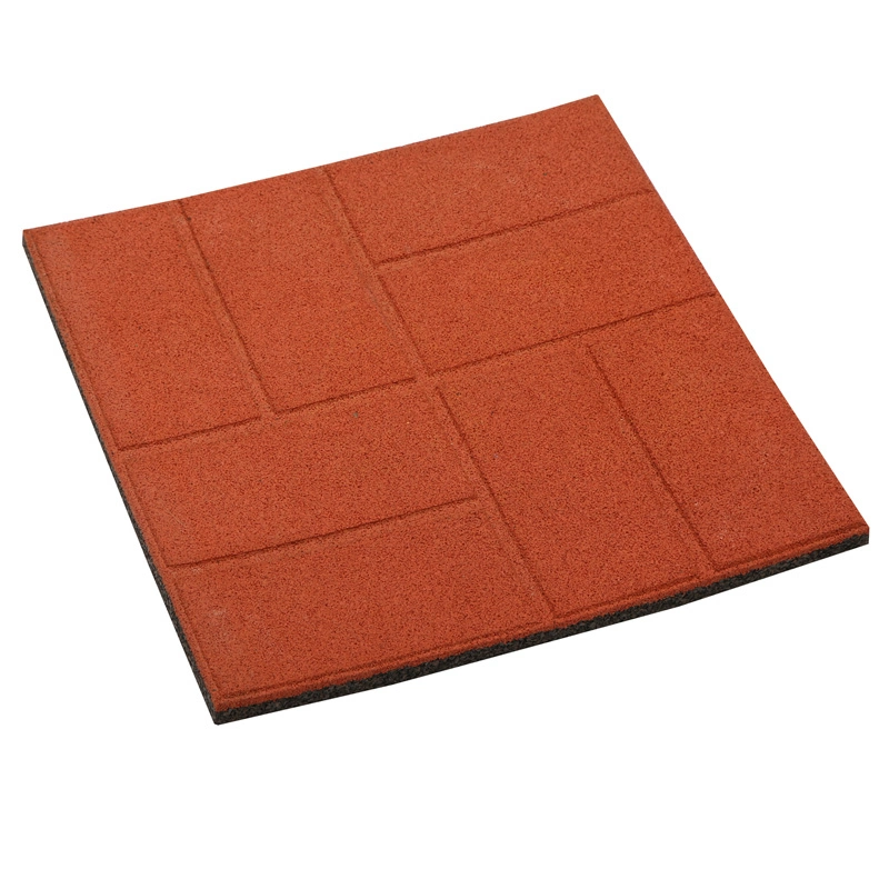400X400mm Brick Rubber Floor Tiles New Design Garden Floor Tiles, Outdoor Basketball Court Flooring for Garden