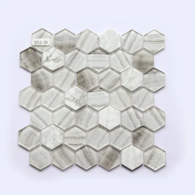  Baldosas de cocina hexagonales de mosaico de vidrio decorativo
