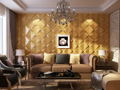  Venta caliente pared tridimensional materiales de decoración Panel de pared de cuero suave