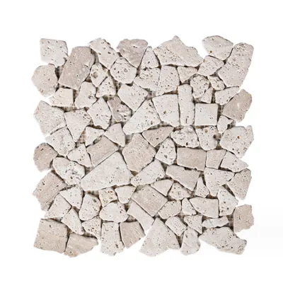 Lujoso mármol Aleatorio decoración de pared Crema Beige Tile de mosaico travertino Para la cocina y el baño baldosas de pared