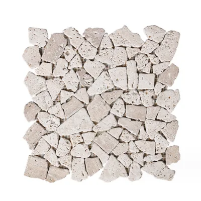  Lujoso mármol Aleatorio decoración de pared Crema Beige Tile de mosaico travertino Para la cocina y el baño baldosas de pared