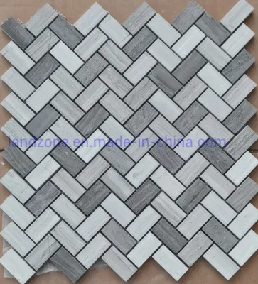 Promoción mármol gris espiga patrón Mosaico