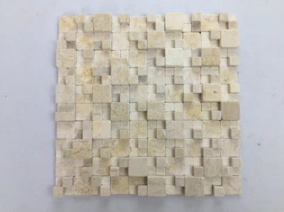 3D Cubo baratos mosaico de mármol, azulejos de pared de ladrillo a la venta