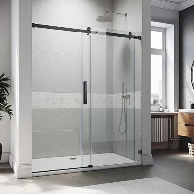  Cuarto de baño personalizadas de alta calidad para caminar en el marco de aleación de aluminio de la Puerta de ducha de cristal