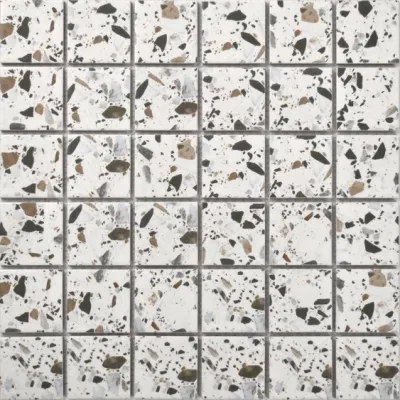 Mosaico de lujo Cocina Cuarto de baño de mármol de chorro de agua de Piedra Blanca Ik48963/48964 Mosaico