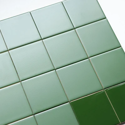  Múltiples Especificaciones Decoración para el Hogar Diseño de Color Verde Oscuro Azulejos de Cerámica Esmaltada