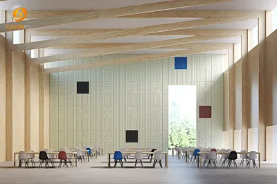 La Plaza de alta calidad fabricado en China la decoración de azulejos de pared acústica de la Junta de techo