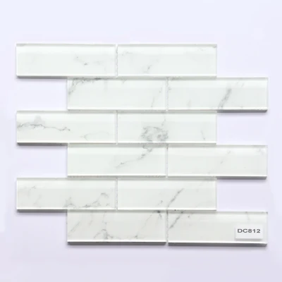 Mosaico de diamantes de cristal Azulejos de resina oro rosa ola Backsplash baldosas marrones y beige baldosas de vidrio